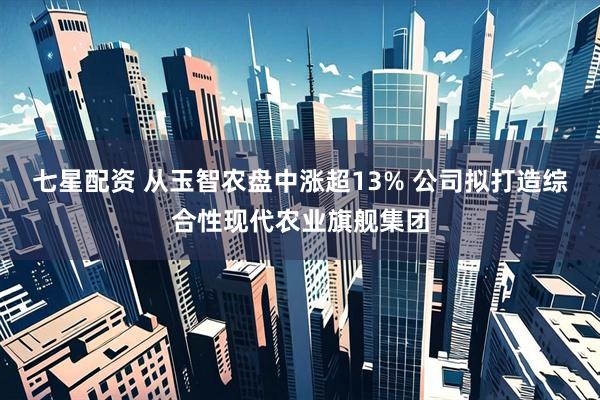 七星配资 从玉智农盘中涨超13% 公司拟打造综合性现代农业旗舰集团