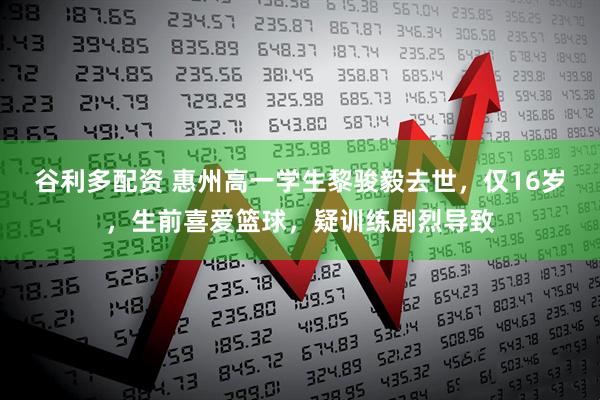 谷利多配资 惠州高一学生黎骏毅去世，仅16岁，生前喜爱篮球，疑训练剧烈导致